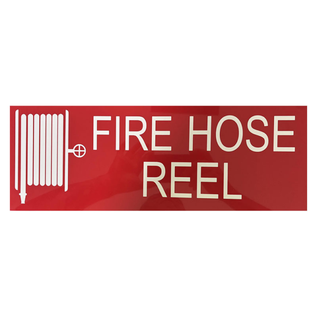 Fire hose reel safety sign.