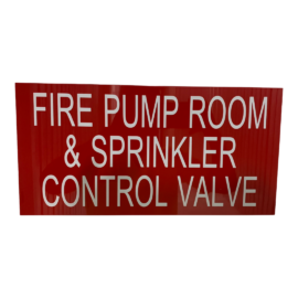Fire Pump Room & Sprinkler Control Valve Red