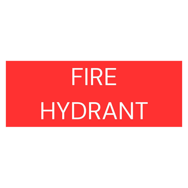 Fire hydrant warning sign.