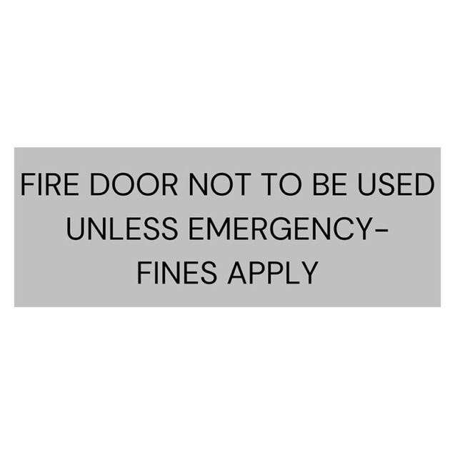 Fire door emergency use sign.